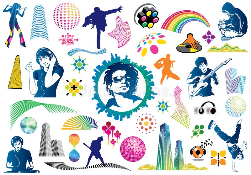 Éléments de Design Musical illustration stock