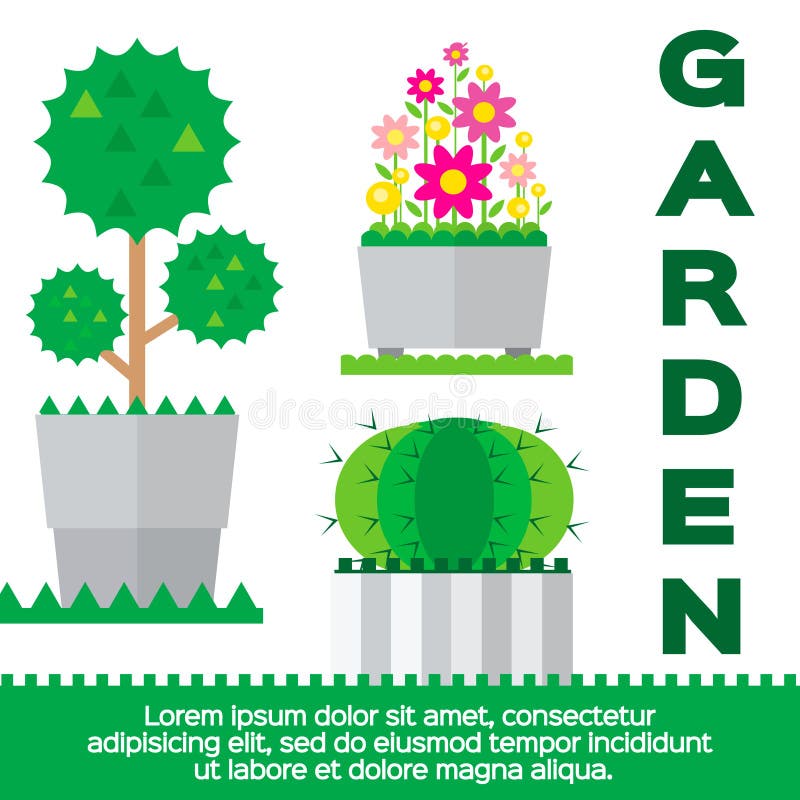 Éléments de jardin illustration libre de droits Éléments de jardin illustration libre de droits