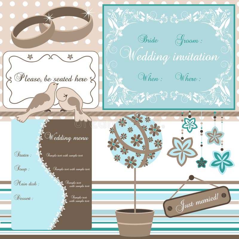 Éléments de mariage, illustration libre de droits Éléments de mariage, illustration libre de droits