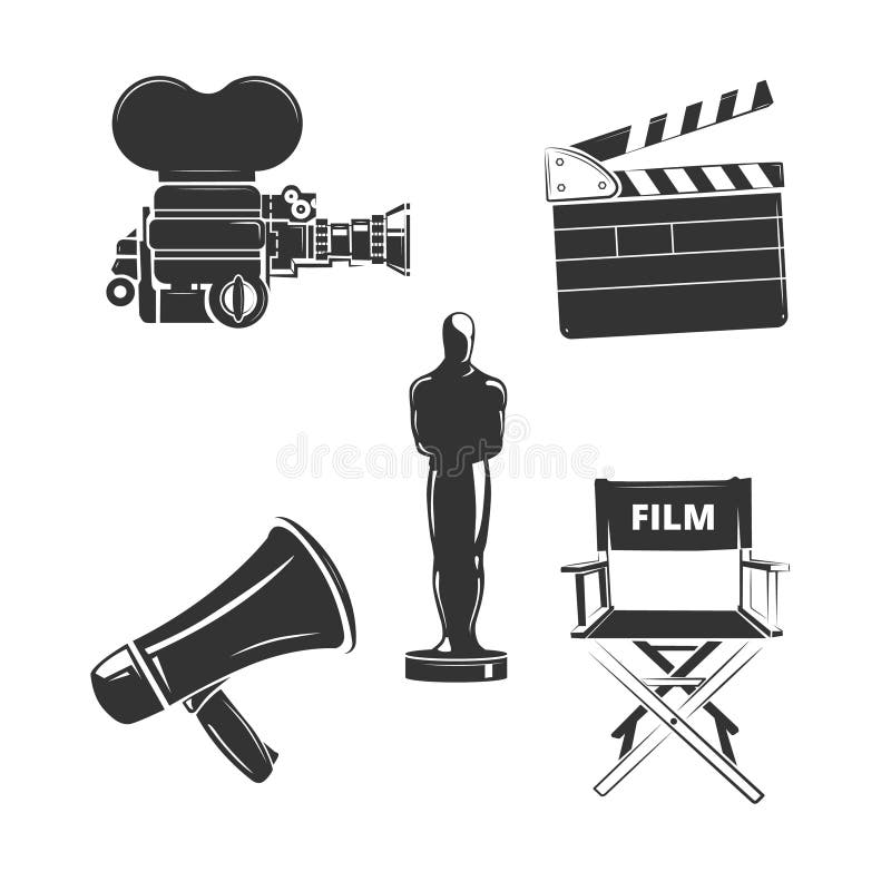 Éléments de vecteur pour le rétro cinéma illustration stock Éléments de vecteur pour le rétro cinéma illustration stock