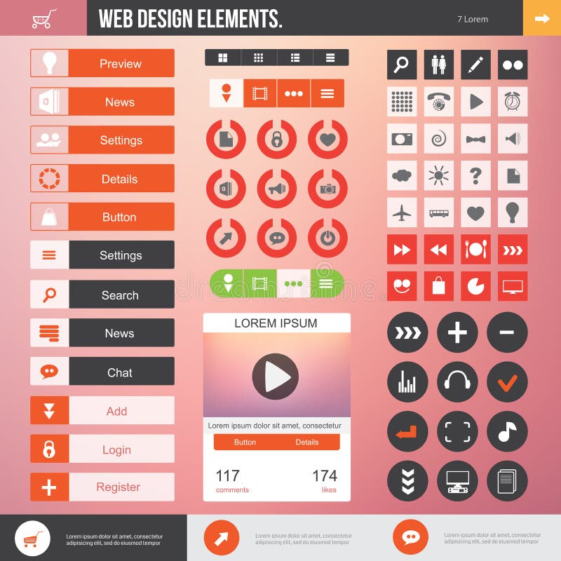 Éléments de web design illustration libre de droits Éléments de web design illustration libre de droits