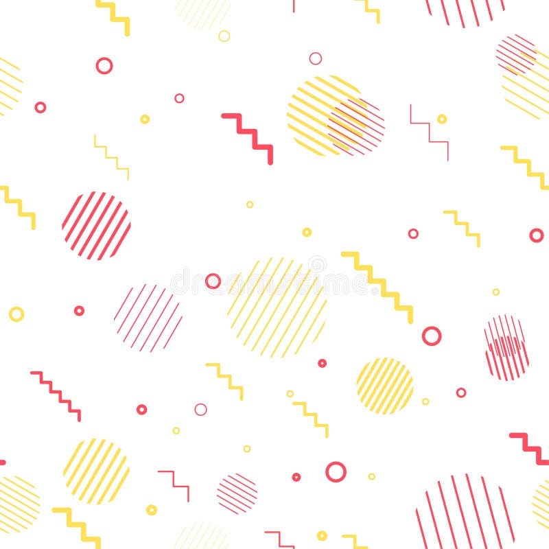 Éléments géométriques minimalistic jaunes et rouges lumineux sans couture illustration libre de droits Éléments géométriques minimalistic jaunes et rouges lumineux sans couture illustration libre de droits