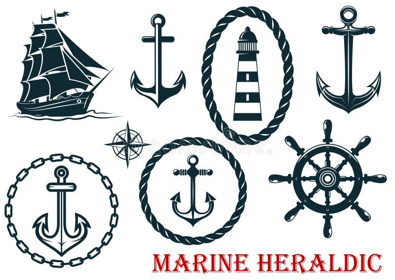 Éléments héraldiques marins et nautiques