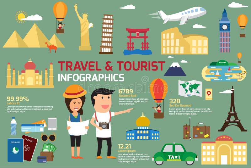Éléments infographic de voyage et de tourisme illustration stock Éléments infographic de voyage et de tourisme illustration stock