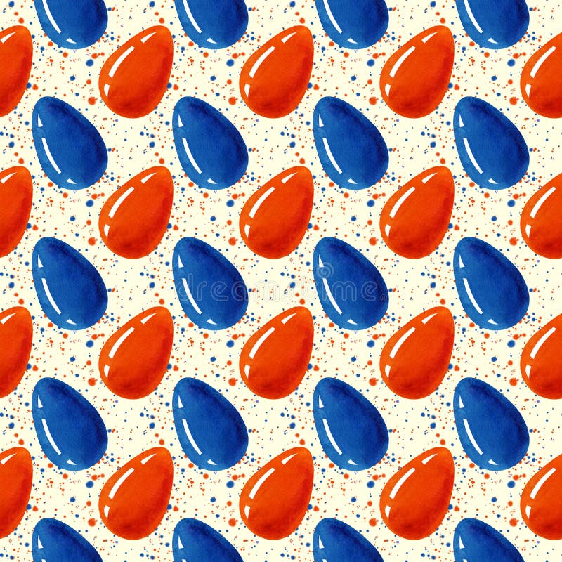 Éléments ornementaux d'aquarelle de pâques d'oeufs de beauté de petit morceau coloré sans couture peint à la main de modèle illustration stock Éléments ornementaux d'aquarelle de pâques d'oeufs de beauté de petit morceau coloré sans couture peint à la main de modèle illustration stock