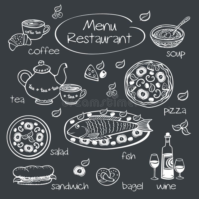 Éléments pour le menu de restaurant illustration de vecteur Éléments pour le menu de restaurant illustration de vecteur