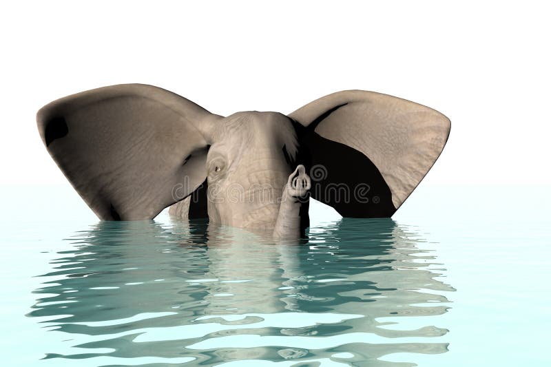 A 3 D render of elephant. A 3 D render of elephant
