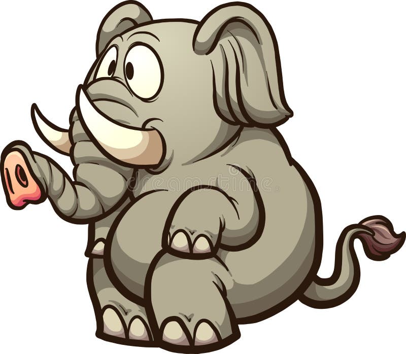 Fat cartoon elephant sitting. Vector clip art illustration with simple gradients. All in a single layer. Fat cartoon elephant sitting. Vector clip art illustration with simple gradients. All in a single layer.