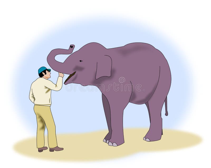 Éléphant et homme illustration libre de droits Éléphant et homme illustration libre de droits