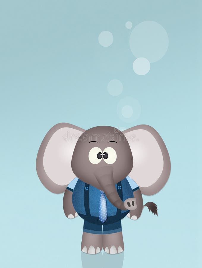 Éléphant masculin mignon illustration de vecteur Éléphant masculin mignon illustration de vecteur