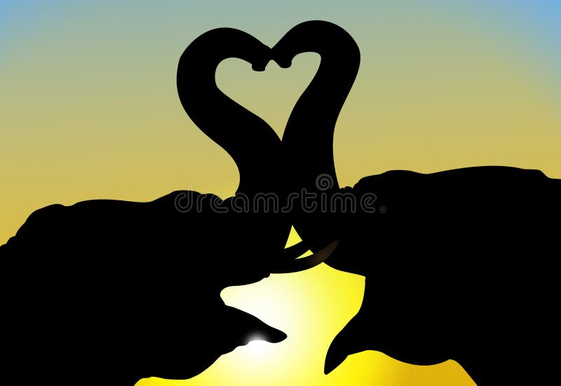 Éléphants dans l'amour illustration libre de droits Éléphants dans l'amour illustration libre de droits