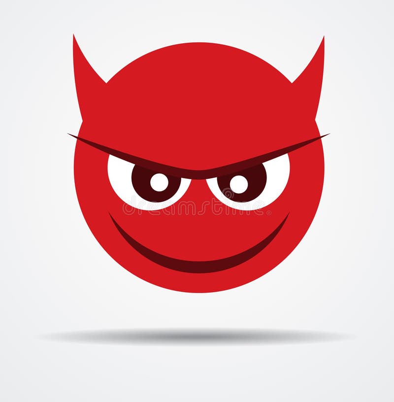 Émoticône De Diable D'isolement Sur Le Fond Blanc Emoji Illustration Illustration de Vecteur