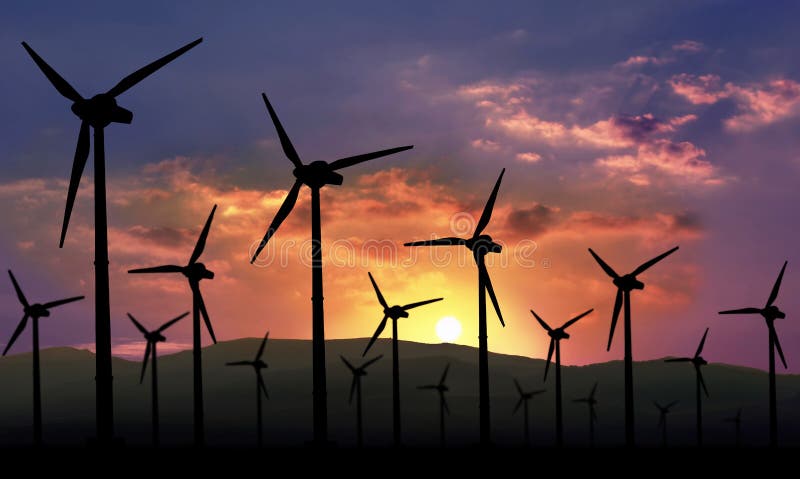 Énergie renouvelable de ferme éolienne image stock Énergie renouvelable de ferme éolienne image stock