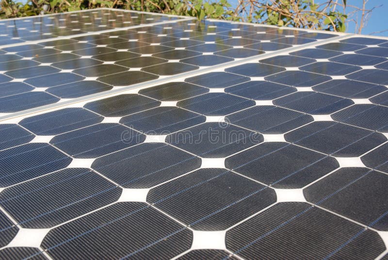 View of a panel of solar energy on detail. View of a panel of solar energy on detail