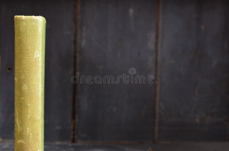 Épine antique verte de livre sur la vieille étagère en bois images libres de droits Épine antique verte de livre sur la vieille étagère en bois images libres de droits
