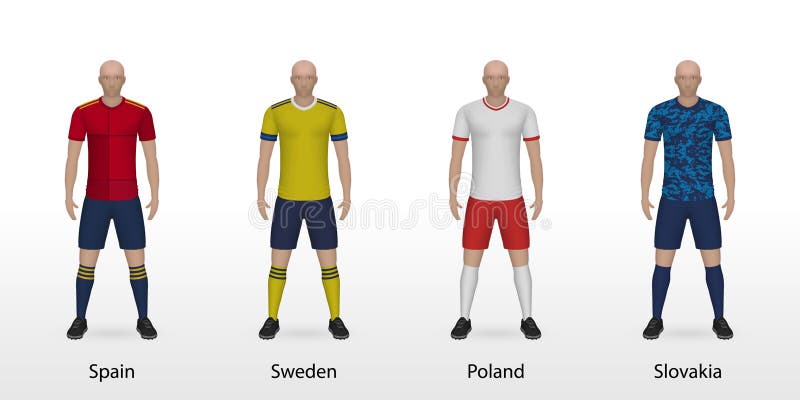 équipe nationale d'espagne de pologne-slovaquie illustration stock