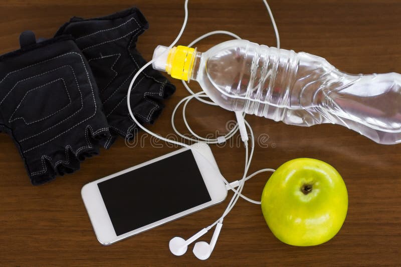 Équipement de forme physique et nutrition saine photos stock Équipement de forme physique et nutrition saine photos stock