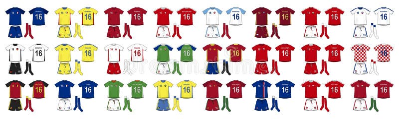 Équipes nationales de kits génériques de l'Europe illustration libre de droits Équipes nationales de kits génériques de l'Europe illustration libre de droits