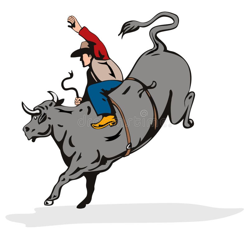 Équitation de taureau de cowboy illustration libre de droits Équitation de taureau de cowboy illustration libre de droits