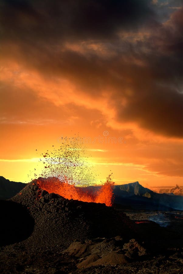 Volcano eruption in Reunion island. Volcano eruption in Reunion island