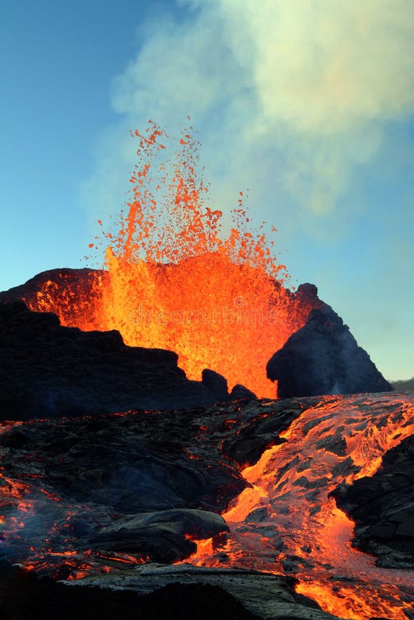 Volcano eruption in Reunion island. Volcano eruption in Reunion island