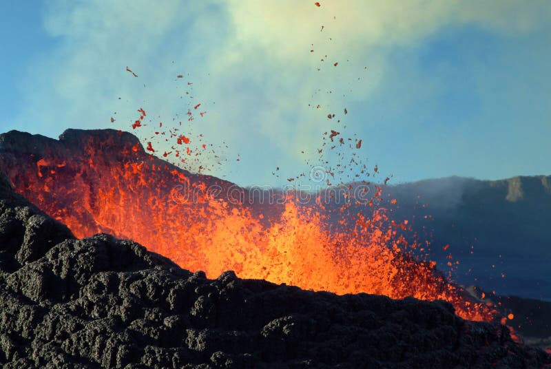 Volcano eruption in eunion island. Volcano eruption in eunion island