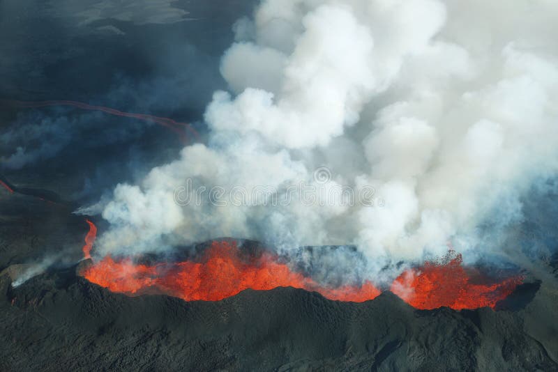 Éruption de volcan de Bardarbunga en Islande image libre de droits Éruption de volcan de Bardarbunga en Islande image libre de droits
