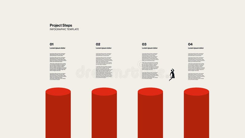 Étapes du projet Concept vectoriel du modèle d'infographie commerciale. Présentation d'illustration de conception minimale illustration de vecteur