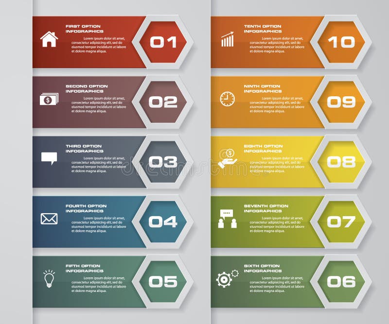 10 étapes empaquettent l'élément d'infographics d'étiquette Disposition de dessin ou de site Web Vecteur illustration stock 10 étapes empaquettent l'élément d'infographics d'étiquette Disposition de dessin ou de site Web Vecteur illustration stock
