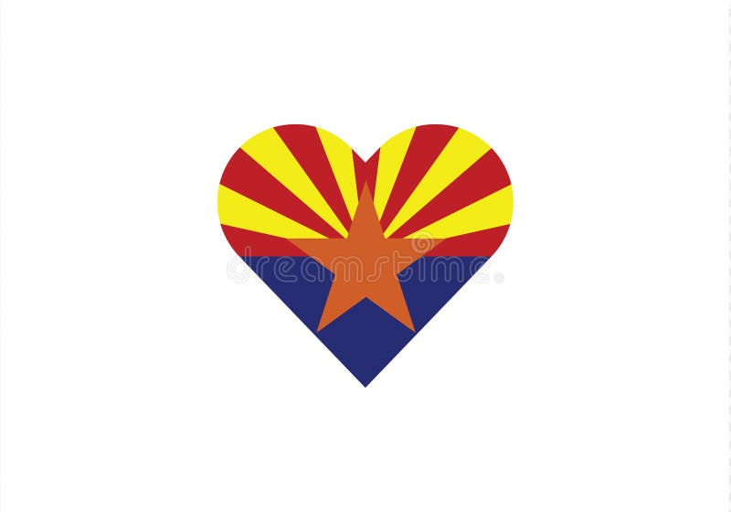 État américain Etats-Unis de forme de coeur d'amour de l'Arizona illustration stock État américain Etats-Unis de forme de coeur d'amour de l'Arizona illustration stock