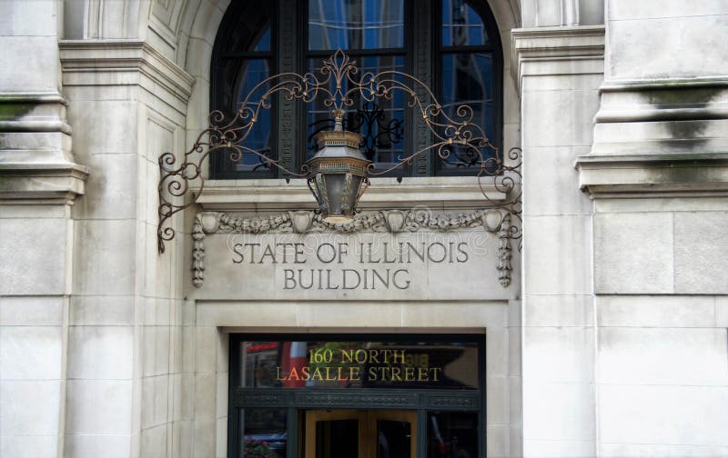 État de l'Illinois construisant Chicago, l'Illinois photos stock État de l'Illinois construisant Chicago, l'Illinois photos stock