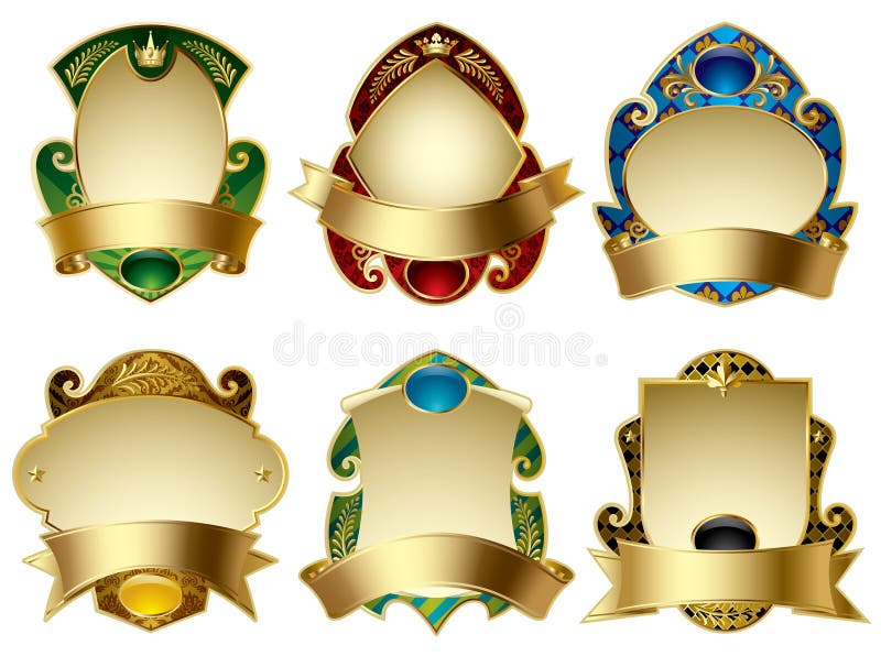 Étiquettes d'or de cru illustration de vecteur Étiquettes d'or de cru illustration de vecteur