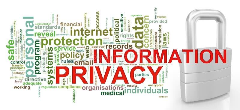 Étiquettes de mot d'intimité de l'information illustration de vecteur Étiquettes de mot d'intimité de l'information illustration de vecteur