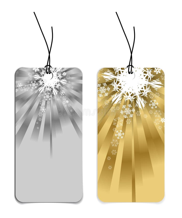 Étiquettes de Noël avec des flocons de neige illustration stock Étiquettes de Noël avec des flocons de neige illustration stock