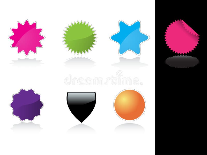 étiquettes lustrées colorées illustration stock étiquettes lustrées colorées illustration stock