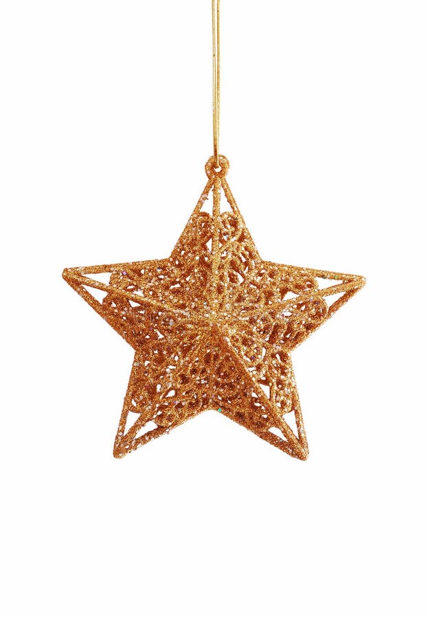 Étoile d'or de Noël photos libres de droits Étoile d'or de Noël photos libres de droits