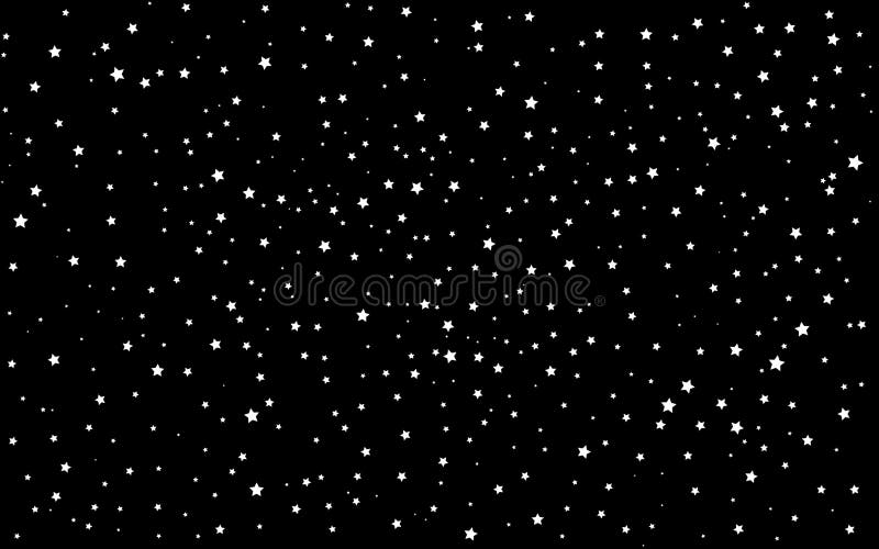 Étoiles de blanc dans l'espace noir illustration stock Étoiles de blanc dans l'espace noir illustration stock