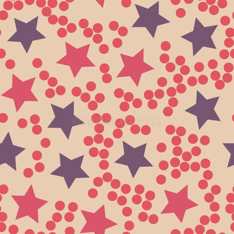 Étoiles et modèle de points Illustration sans joint de vecteur illustration stock Étoiles et modèle de points Illustration sans joint de vecteur illustration stock