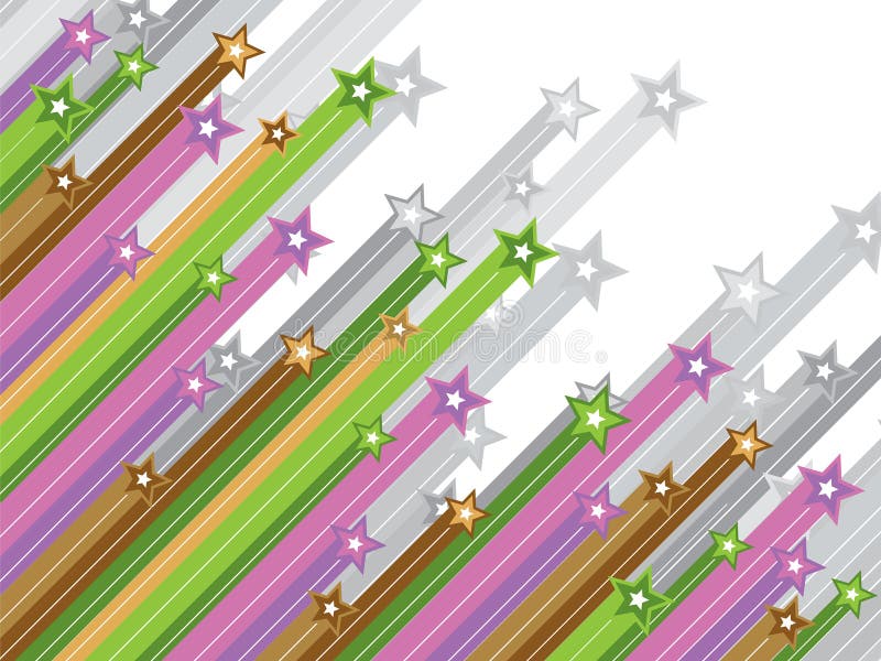 Étoiles filantes diagonales en pastel