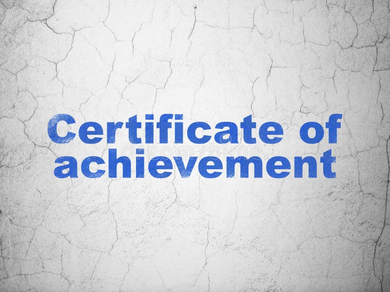 Étude du concept : Certificat de l'accomplissement sur le fond de mur images stock Étude du concept : Certificat de l'accomplissement sur le fond de mur images stock
