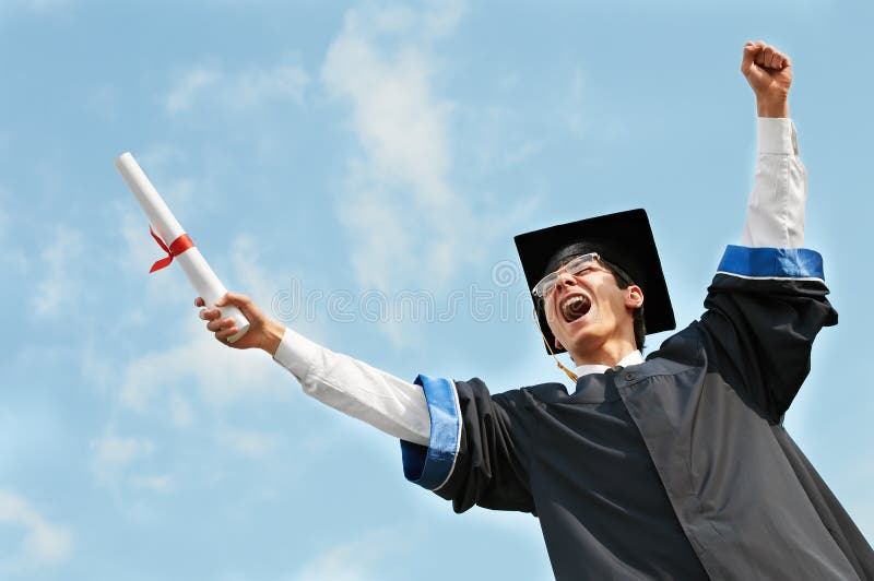 Étudiant de troisième cycle Excited image stock