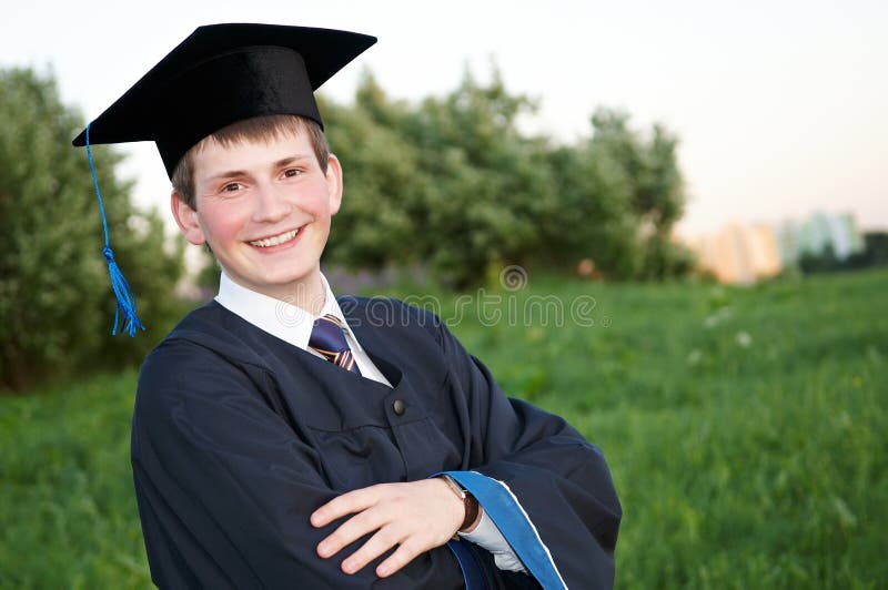 Étudiant de troisième cycle heureux photos libres de droits