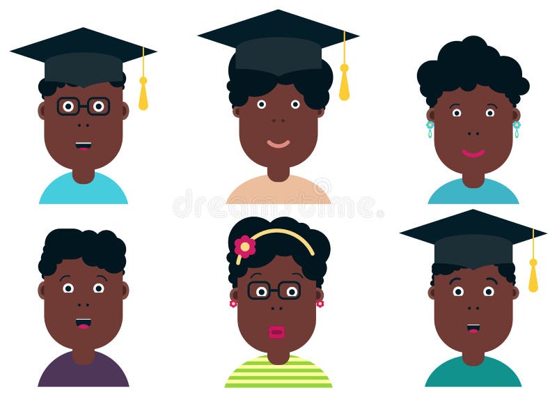 Étudiants d'enfants d'afro-américain Classe d'obtention du diplôme Écoliers et filles, illustration de vecteur Étudiants d'obtent illustration stock Étudiants d'enfants d'afro-américain Classe d'obtention du diplôme Écoliers et filles, illustration de vecteur Étudiants d'obtent illustration stock