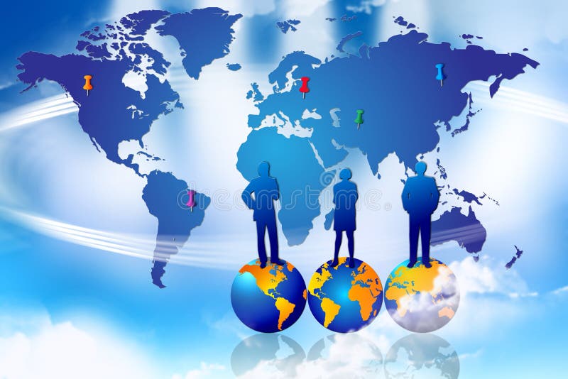 Éxito global del plan de comercialización ilustración del vector Éxito global del plan de comercialización ilustración del vector