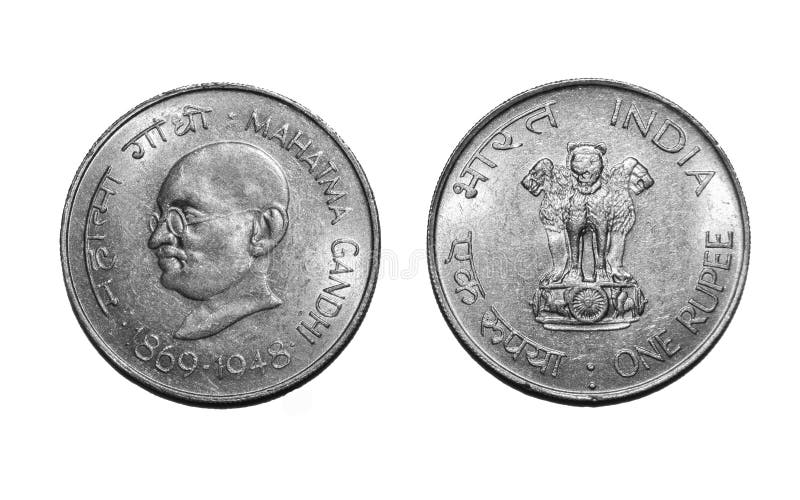 Één Roepiemuntstuk Mahatma Gandhi stock fotografie Één Roepiemuntstuk Mahatma Gandhi stock fotografie