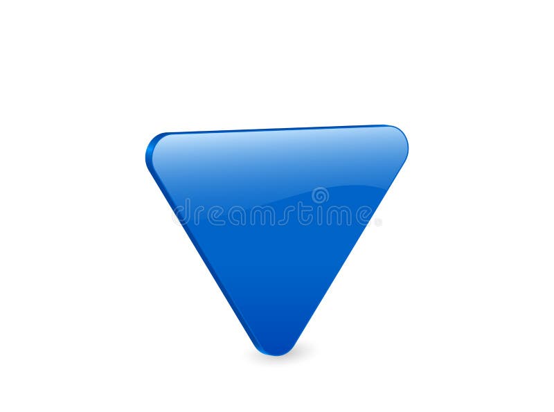 Ícone 3d triangular azul