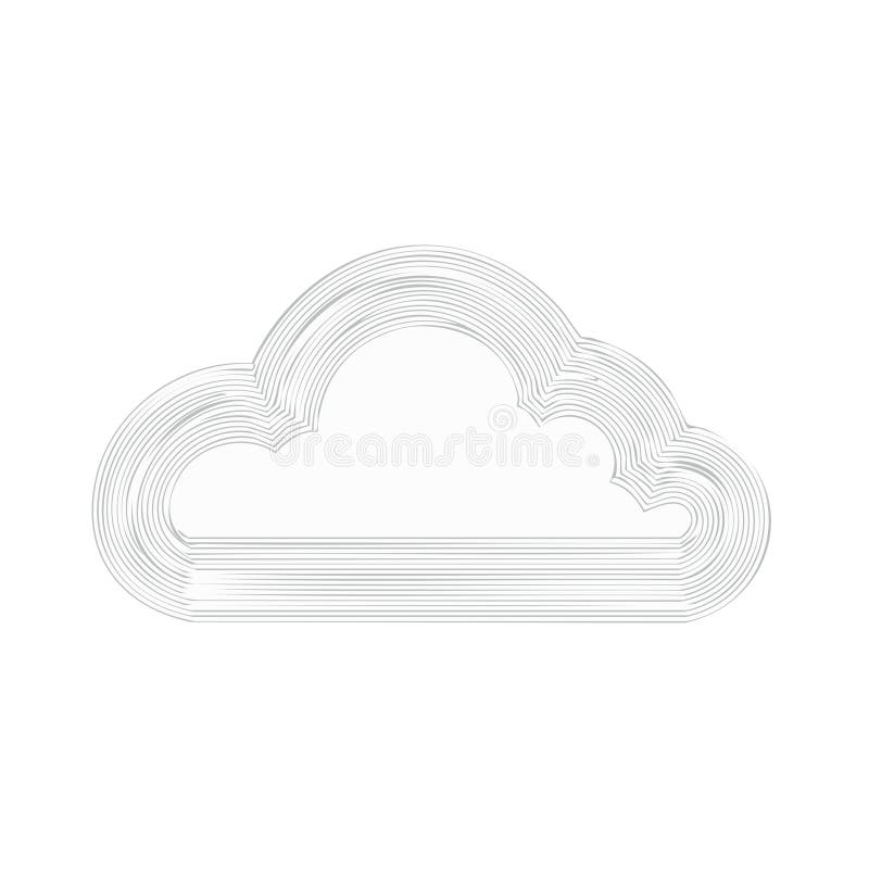 Ícone Abstract Cloud Computing com Conceito de Tecnologia de Linhas Paralelas ilustração stock
