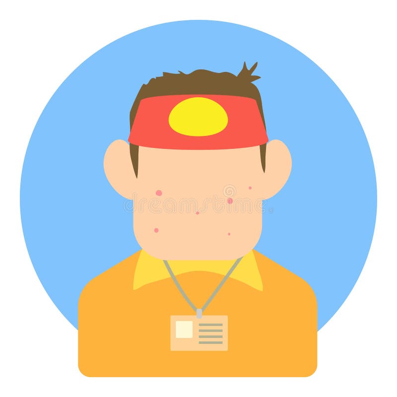 Ícone adolescente do vendedor do Avatar, estilo liso ilustração do vetor Ícone adolescente do vendedor do Avatar, estilo liso ilustração do vetor