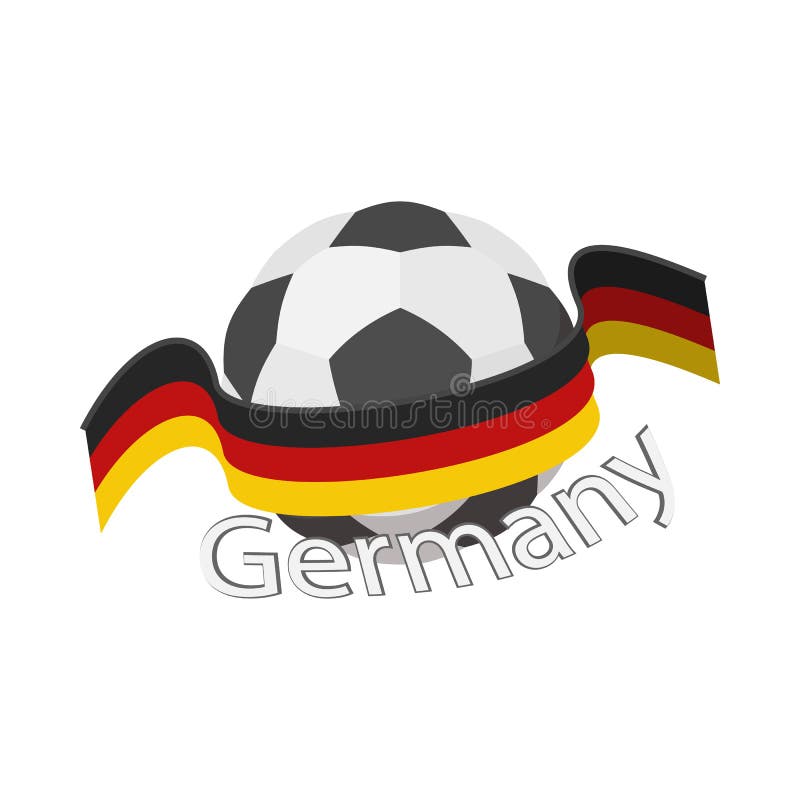 Ícone alemão da equipa de futebol, estilo dos desenhos animados ilustração stock Ícone alemão da equipa de futebol, estilo dos desenhos animados ilustração stock