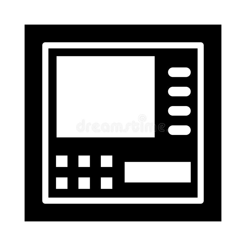 ícone Atm Machine Ilustração de linha gráfica isolada do glifo Estilo no conceito de negócios e escritório do elemento simples EP ilustração do vetor ícone Atm Machine Ilustração de linha gráfica isolada do glifo Estilo no conceito de negócios e escritório do elemento simples EP ilustração do vetor